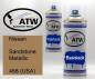 Preview: Nissan, Sandstone Metallic, 468 (USA): 400ml Sprühdose + 400ml Klarlack - Set, von ATW Autoteile West.